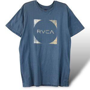 RVCA Artist Network T-Shirt Mens  XL Blue Vintage Wash Graphic Logo Skater Tee